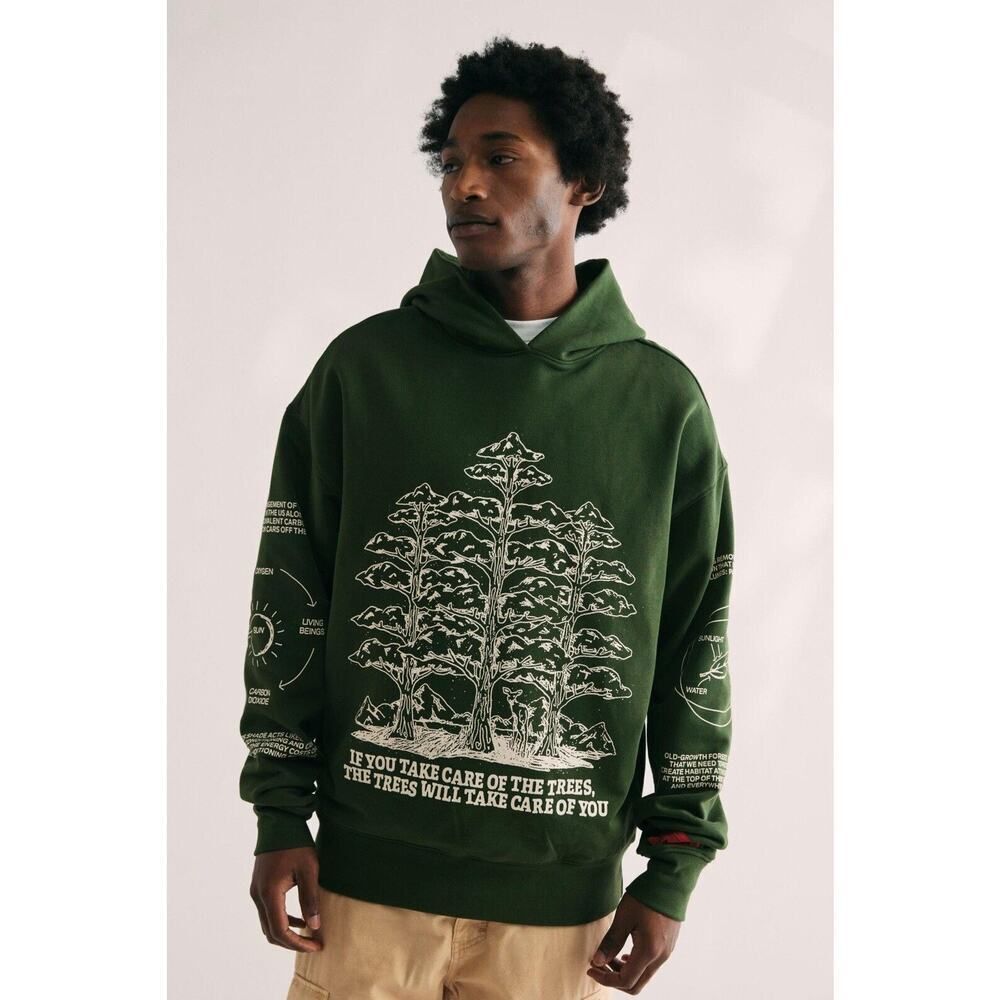 New Urban Outfitters CHNGE Trees Are The Roots Hoodie Sweatshirt